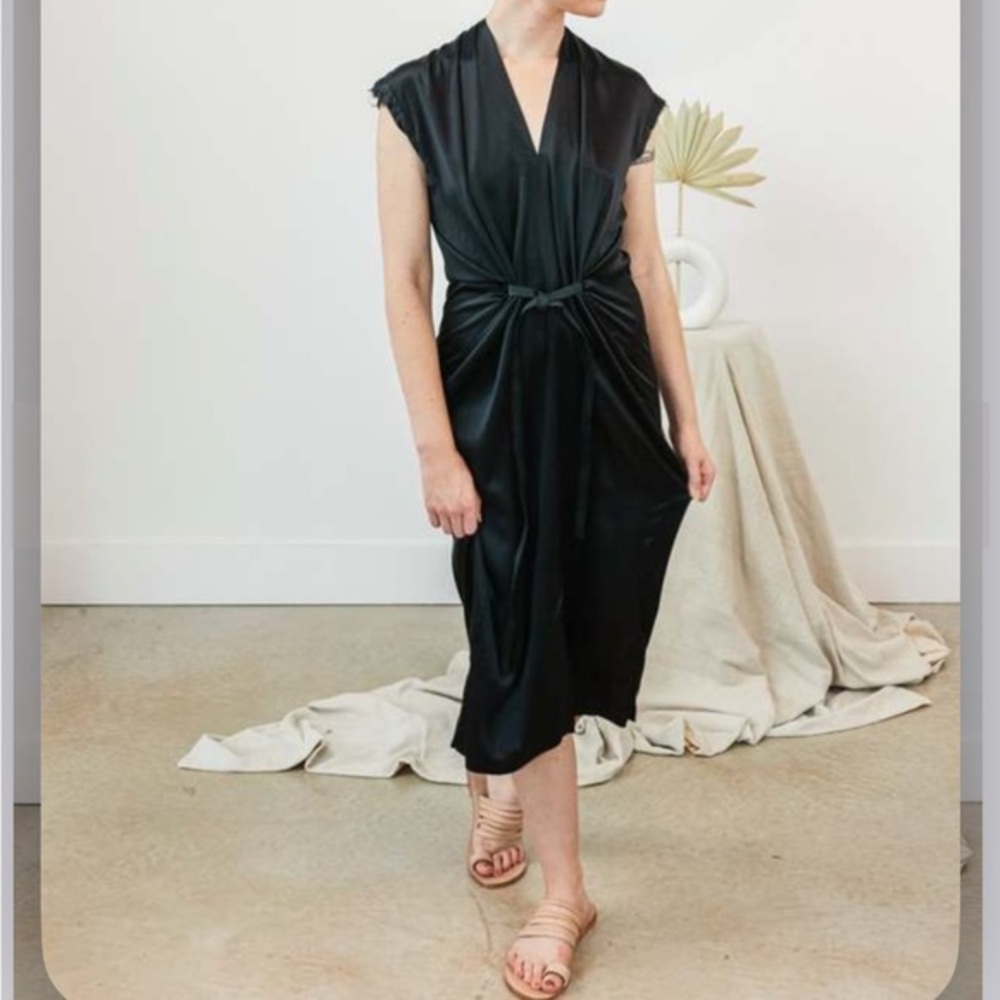 Miranda Bennett Studio Knot Dress Silk Charmeuse